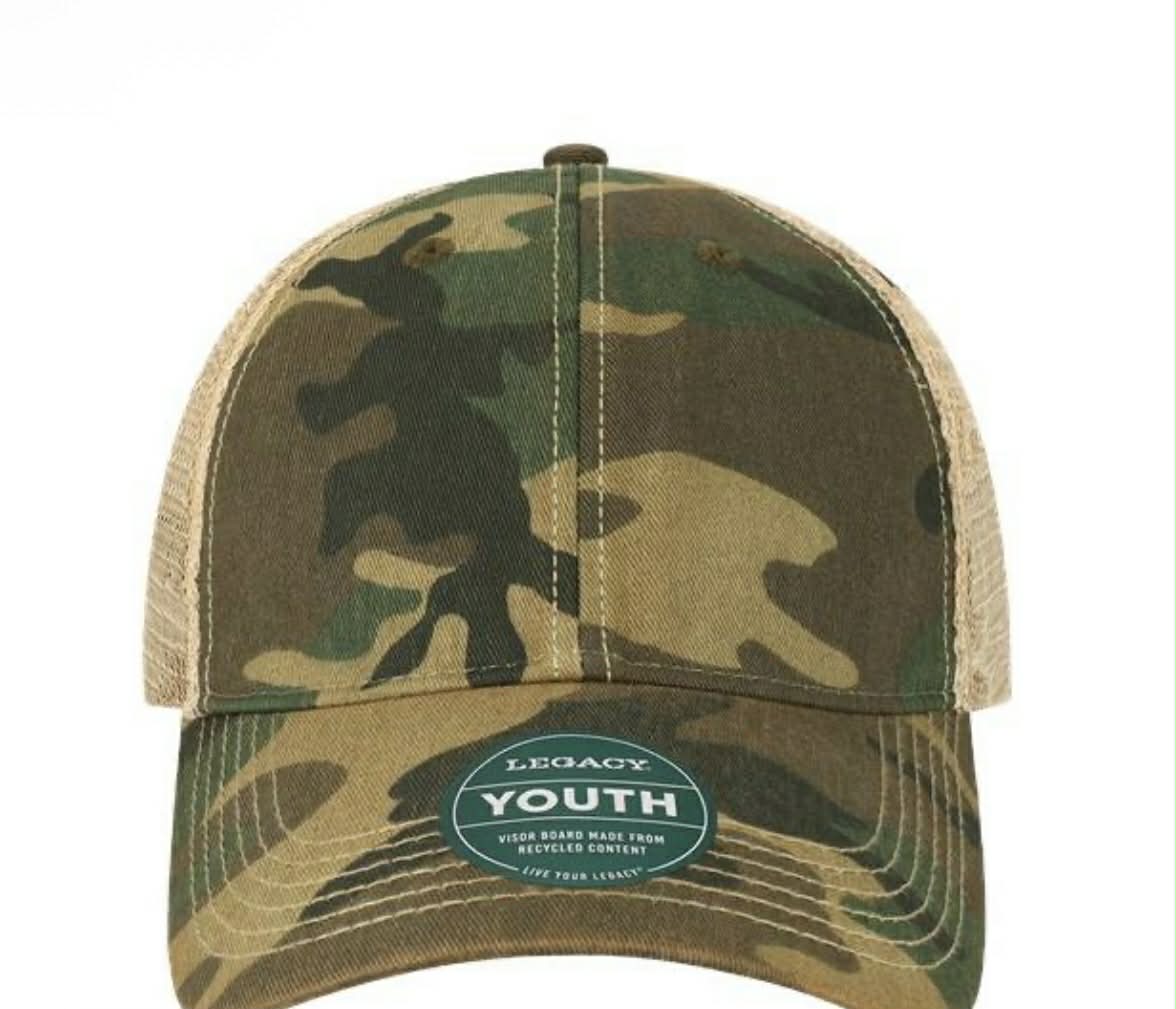 Youth Hat - PVC Rubber Patch on Camo